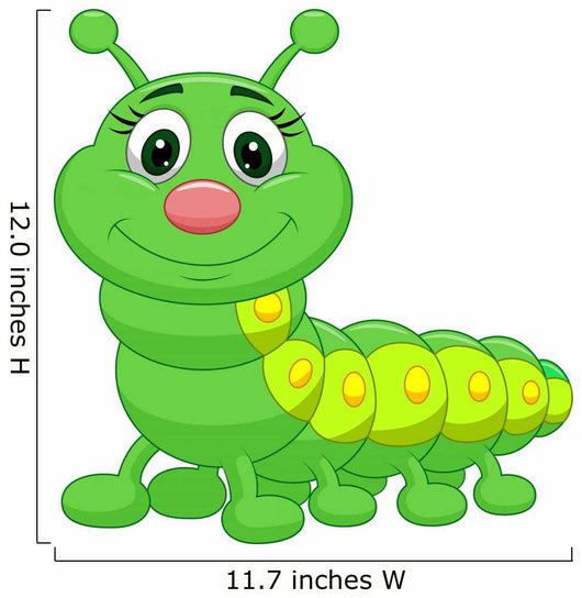 Cute green caterpillar cartoon Wall Decal