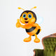 Cute bee cartoon thumb up Wall Decal