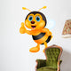 Cute bee cartoon thumb up Wall Decal