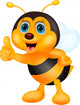 Cute bee cartoon thumb up Wall Decal