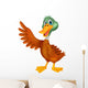 Cute duck cartoon waving Wall Decal