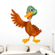Cute duck cartoon waving Wall Decal