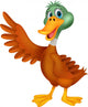 Cute duck cartoon waving Wall Decal