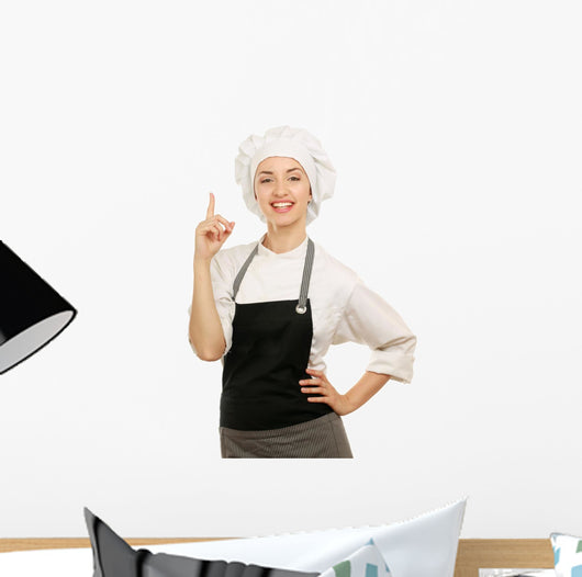 Chef Woman White Uniform Wall Decal