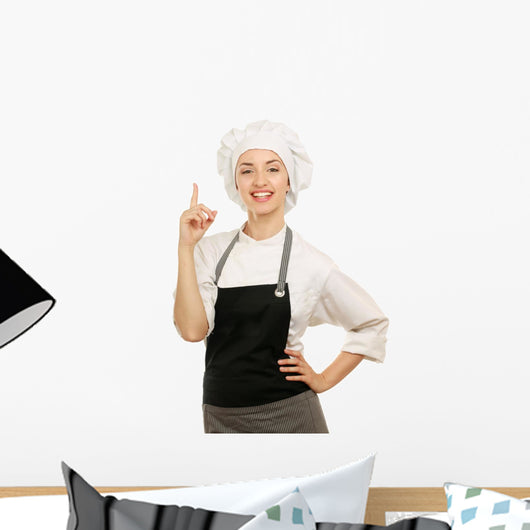 Chef Woman White Uniform Wall Decal