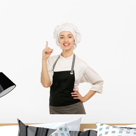 Chef Woman White Uniform Wall Decal