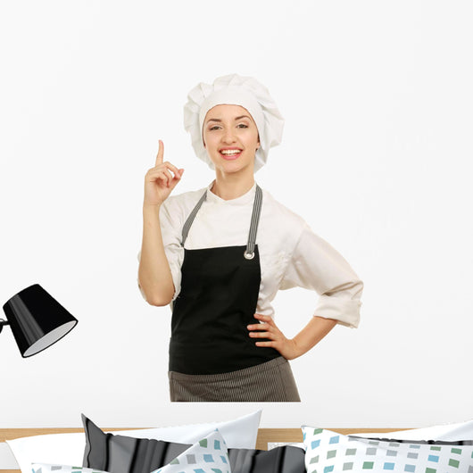 Chef Woman White Uniform Wall Decal