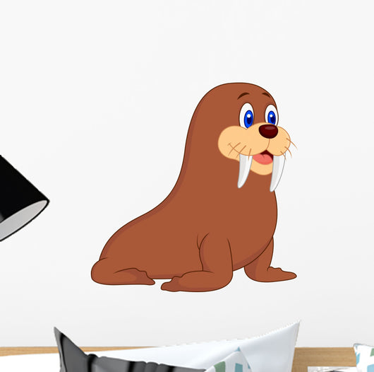 Cute walrus cartoon Wall Decal
