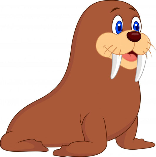 Cute walrus cartoon Wall Decal