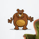 brown bear cartoon illustration Wall Decal