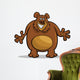 brown bear cartoon illustration Wall Decal