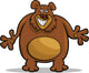 brown bear cartoon illustration Wall Decal