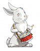 hare playing drum Wall Decal