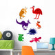 Set of Funny Australian Animals Wall Decal