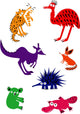 Set of Funny Australian Animals Wall Decal