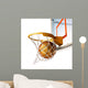 Basket ball centering the basket, close up view. Wall Decal