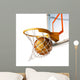 Basket ball centering the basket, close up view. Wall Decal