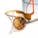 Basket ball centering the basket, close up view. Wall Decal