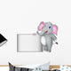 Elephant Cartoon with Blank Wall Mural