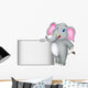Elephant Cartoon with Blank Wall Mural