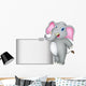 Elephant Cartoon with Blank Wall Mural