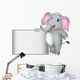 Elephant Cartoon with Blank Wall Mural