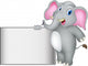 Elephant Cartoon with Blank Wall Mural