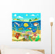 Family of Funny Fish in the Sea Wall Mural