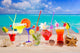 Colorful Tropical Cocktails Beach