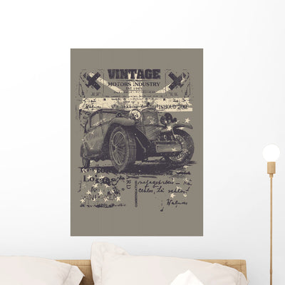 Vintage Wheels shown on a wall