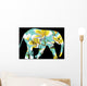 Cartoon Elephant with Flowers Wall Decal