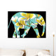 Cartoon elephant with flowers. Wall Decal