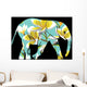 Cartoon elephant with flowers. Wall Decal