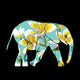 Cartoon elephant with flowers. Wall Decal
