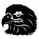Head Eagle Tattoo Black Wall Decal