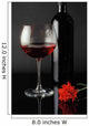 wine glass, bottle and red rose Wall Mural