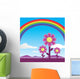 Rainbow and Cosmos Flowers Wall Mural