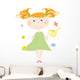 Smiling Little Girl Spring Wall Mural