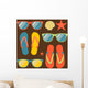 flip flops and sunglasses Wall Mural