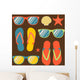 flip flops and sunglasses Wall Mural