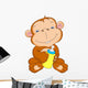 Cute Baby Monkey Cartoon Wall Mural