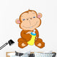 Cute Baby Monkey Cartoon Wall Mural
