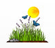 Lavanda E Farfalle Blu Wall Decal