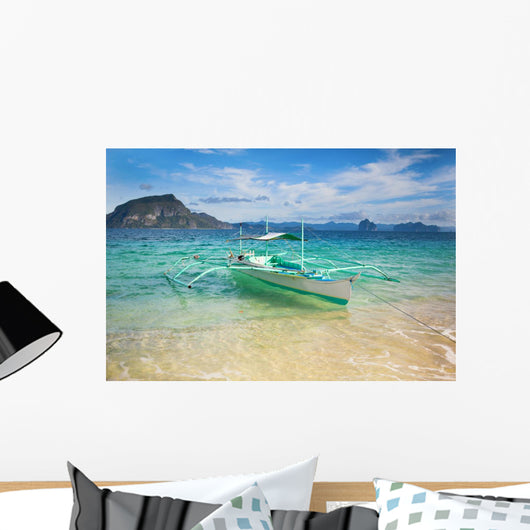 Outrigger Boat Perfect Tropical Wall Mural