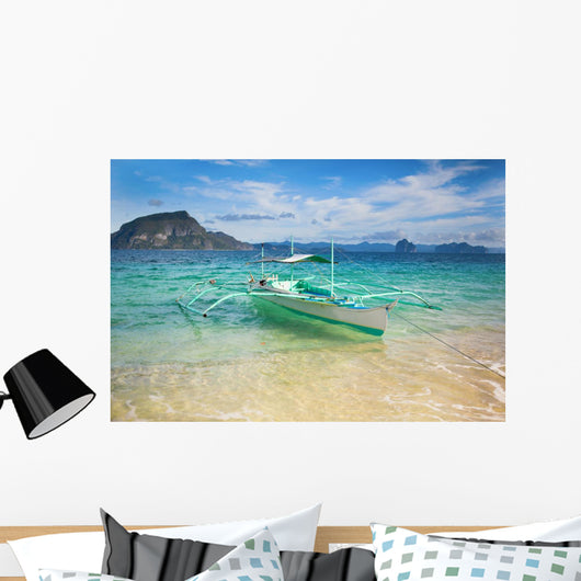 Outrigger Boat Perfect Tropical Wall Mural