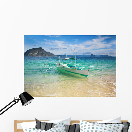Outrigger Boat Perfect Tropical Wall Mural