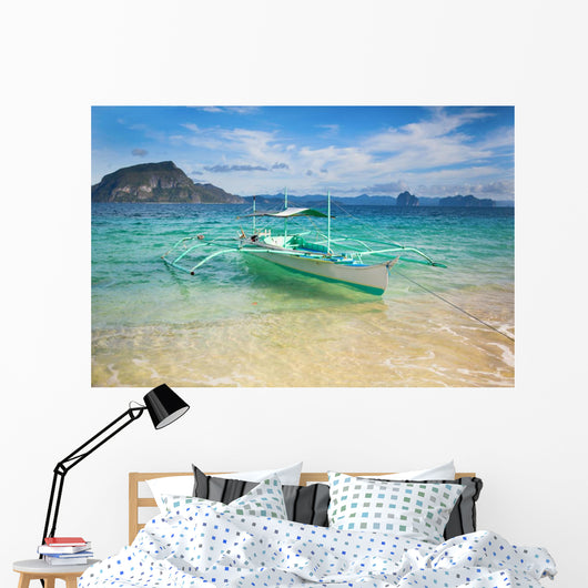 Outrigger Boat Perfect Tropical Wall Mural