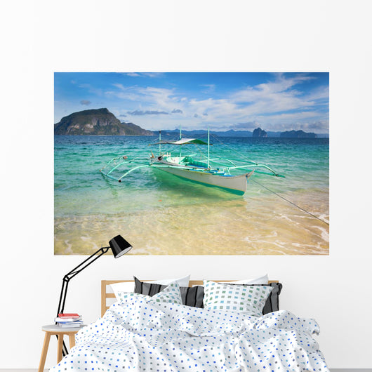 Outrigger Boat Perfect Tropical Wall Mural