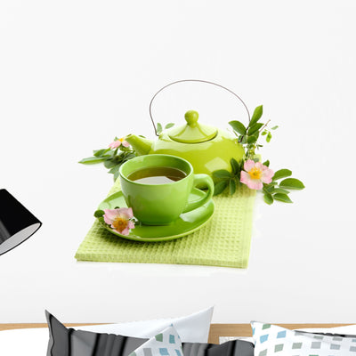 Cup and Teapot Herbal shown on a wall
