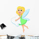 Illustration of a Cute Tooth Fairy Flying with Tooth Wall Decal